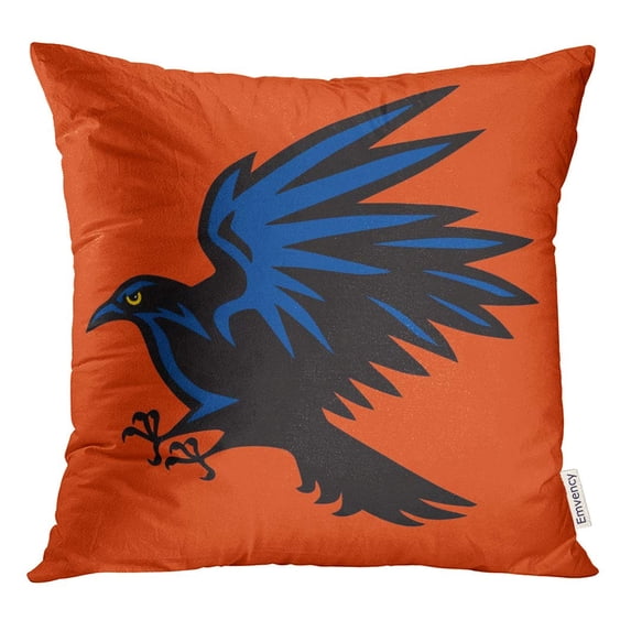 STOAG Blue Abstract Raven Angry Bird Sport Mascot Aggressive American Basketball Throw Pillowcase Cushion Case Cover 20x20 inch