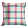 thumbnail image 1 of STOAG Blue Abstract Tartan Plaid Pattern Pink Britain Celtic Check Checkered Throw Pillowcase Cushion Case Cover 18x18 inch, 1 of 1