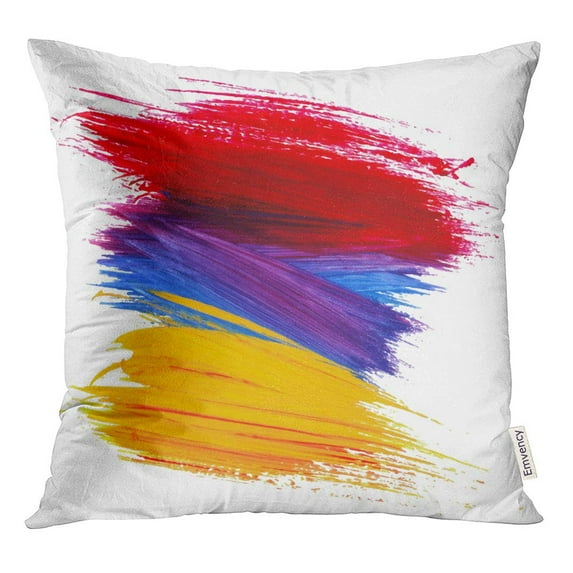 STOAG Blue Draw Abstract Colorful Oil Painting Red Splash Aging Blot Throw Pillowcase Cushion Case Cover 20x20 inch