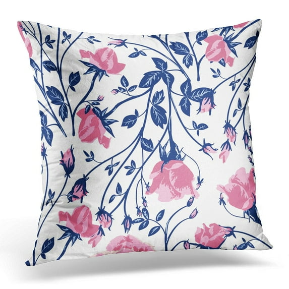 STOAG Blue Roses Pink Rose Floral Flower Shabby Throw Pillowcase Cushion Case Cover 20x20 inch