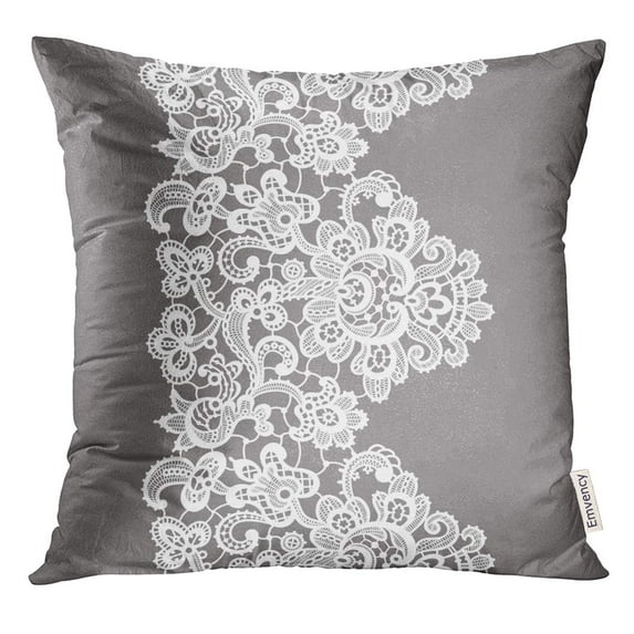 STOAG Border White Lace Edge Wedding Throw Pillowcase Cushion Case Cover 18x18 inch