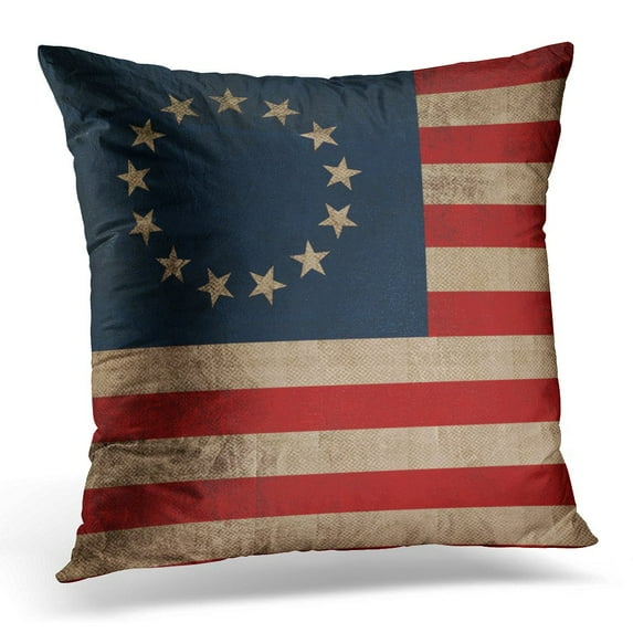 STOAG Colonial Betsy Ross Vintage Look Early Flag Patriotic Throw Pillowcase Cushion Case Cover 20x20 inch