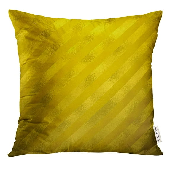 STOAG Diagonal Gold Metallic Faux Foil Stripes Striped Line Lined Throw Pillowcase Cushion Case Cover 20x20 inch