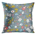 thumbnail image 1 of STOAG Doodle Funny with School Supplies and Creative Back to Kids Education Throw Pillowcase Cushion Case Cover 18x18 inch, 1 of 1