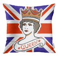 thumbnail image 1 of STOAG England The Portrait of Queen UK Canada Australia and New Zealand on Flag Design Souvenirs Elizabeth Throw Pillowcase Cushion Case Cover 16x16 inch, 1 of 1