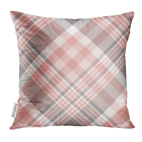 STOAG Gray Border Tartan Plaid Pattern in Pink and Grey Traditional Checkered for Digital Check Checker Throw Pillowcase Cushion Case Cover 16x16 inch