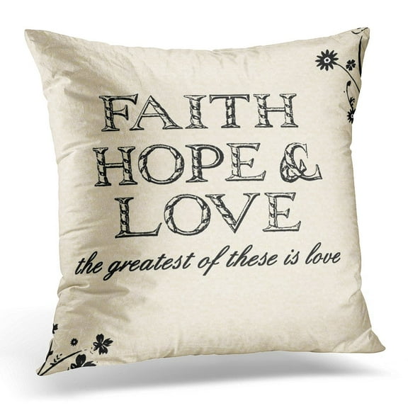 STOAG Greatest Faith Hope Love These Throw Pillowcase Cushion Case Cover 16x16 inch