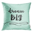 thumbnail image 1 of STOAG Green Brush Dream Big Quote in Modern Lettering Hand Inspirational Throw Pillowcase Cushion Case Cover 18x18 inch, 1 of 1