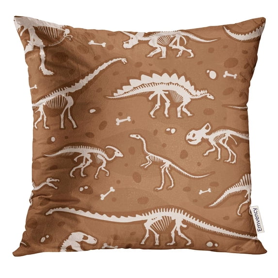 STOAG Jurassic Dinosaur Bones Tyrannosaurus Skeleton Ancient Fossil and Archeology Excavations Old Ground Slice Throw Pillowcase Cushion Case Cover 16x16 inch