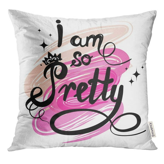 STOAG Original Calligraphic Text on Brush Stroke Motivation Slogan for Girls Women Child Hand Written I Am Throw Pillowcase Cushion Case Cover 20x20 inch