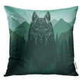 thumbnail image 1 of STOAG Patterned Head of Wolf Coyote Against Mountain Forest Series Throw Pillowcase Cushion Case Cover 20x20 inch, 1 of 1