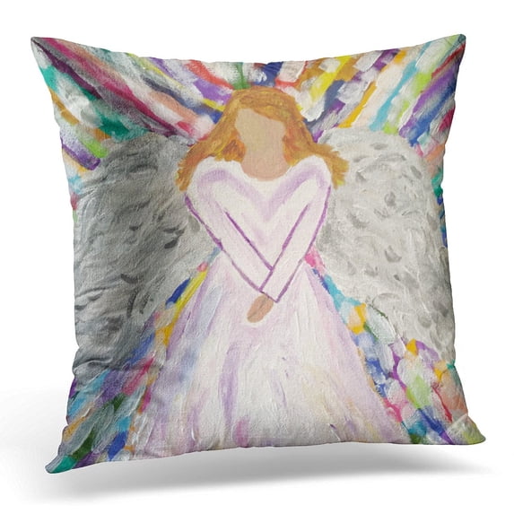 STOAG Purple Angelic Angel Colorful Religious Throw Pillowcase Cushion Case Cover 18x18 inch