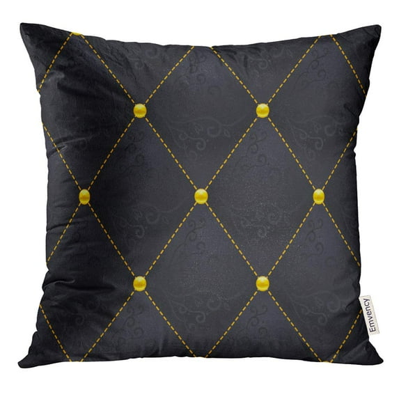 STOAG Quilt Black Quilted Pattern Made with Gradient Mesh Great for Luxury and VIP Projects Gold Abstract Throw Pillowcase Cushion Case Cover 20 x 20 inch