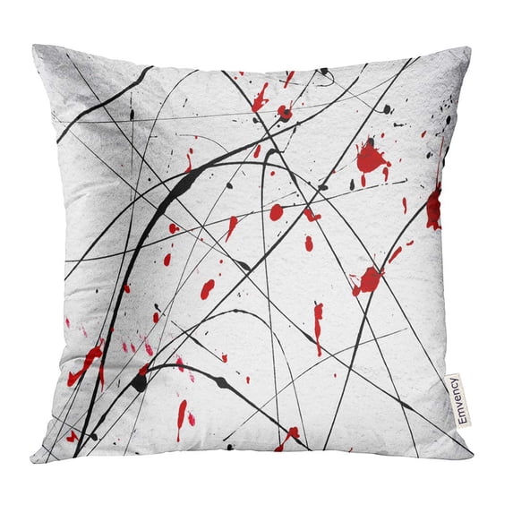 STOAG Red Fine White Wall with Modern Abstract Details Colorful Canvas Vintage Throw Pillowcase Cushion Case Cover 16x16 inch