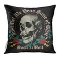 thumbnail image 1 of STOAG Retro Rock in Roll Skull and Roses Graphics Work Gothic Sketch Throw Pillowcase Cushion Case Cover 16x16 inch, 1 of 1