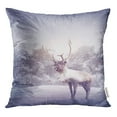 thumbnail image 1 of STOAG Rudolph Reindeer Standing in The Snow Winter Magic Landscape Throw Pillowcase Cushion Case Cover 16x16 inch, 1 of 1