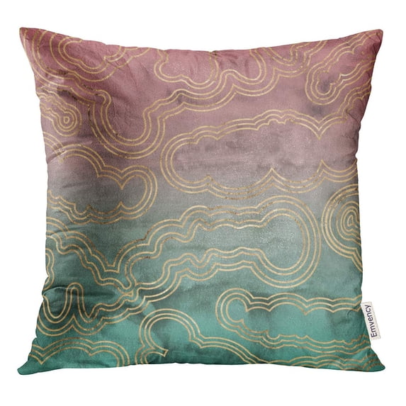 STOAG Sliced Marble Rose Gold Overlaid on Pink and Green Throw Pillowcase Cushion Case Cover 18x18 inch