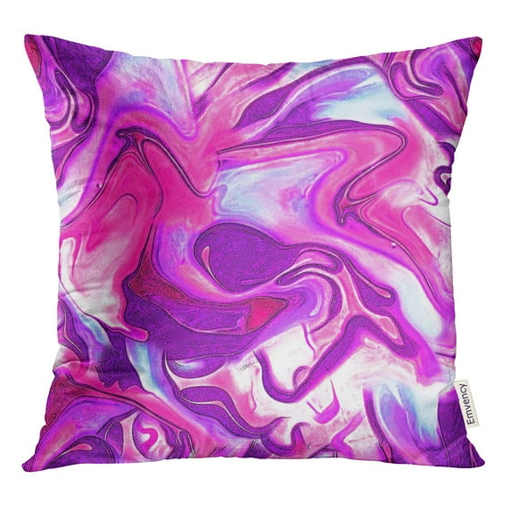 STOAG Unicorn Abstract Pink and Purple Swirl Printseamless Pattern Throw Pillowcase Cushion Case Cover 18x18 inch