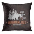 thumbnail image 1 of STOAG Vintage Wild Emblem Retro of Wilderness and Rough Badge Letterpress Throw Pillowcase Cushion Case Cover 16x16 inch, 1 of 1