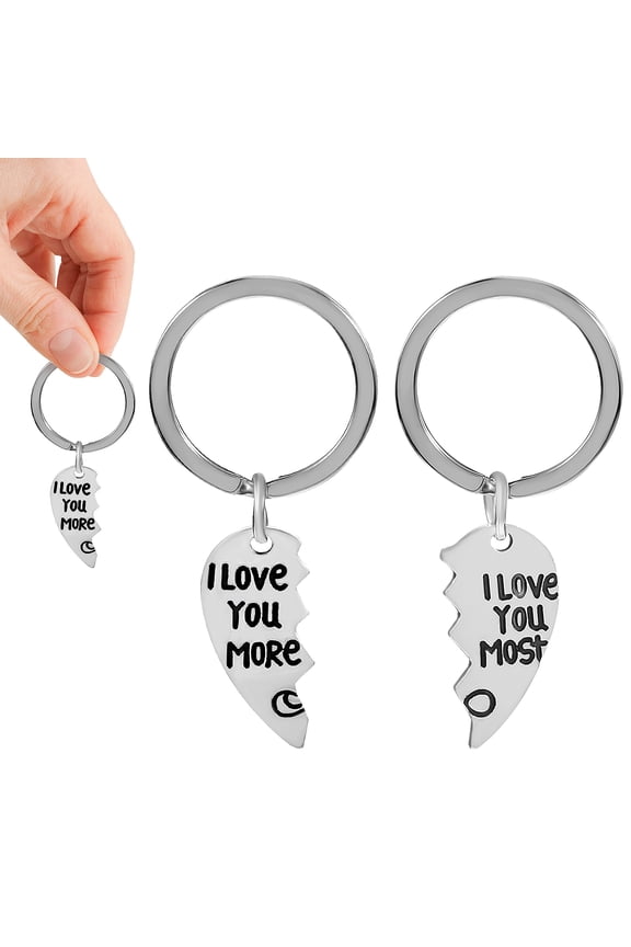 Matching Couple Keychains Premium Alloy I Love You Print for Lovers and Friends 1Pair