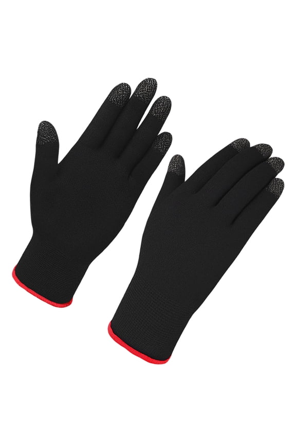 Unisex Thermal Winter Gloves Elastic Thick Black 1 Pair