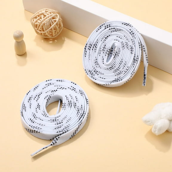 STOBOK 1Pair White Waxed Hockey Laces Replacement for Ice Skates Roller Skates with Anti-Freezing Treatment
