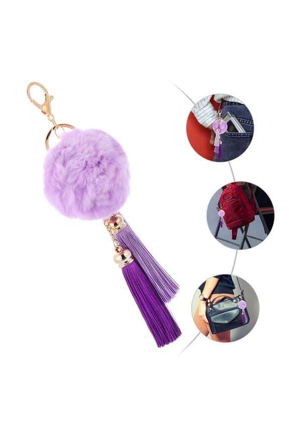 1 Pc Mini Backpack Keychain Portable Tassel Key Storage for All Kinds of People in Purple