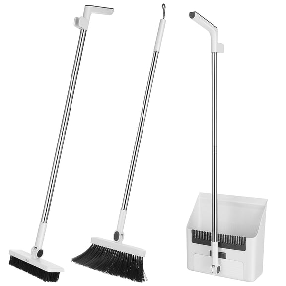 STOBOK Foldable Broom and Dustpan Set, Multi-Color, Sturdy Plastic, for House Use 1Set