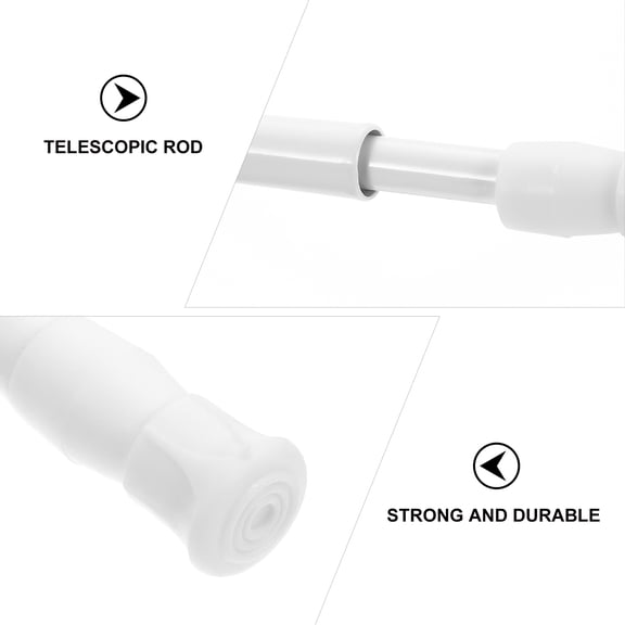 STOBOK 1Set White Flexible Telescopic Rod for Wardrobe Nail-Free Clothes Hanging Pole