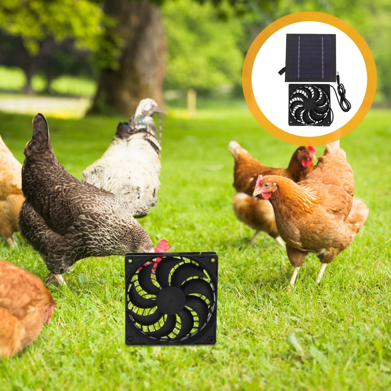 STOBOK 1 Set Solar Heating Fan for Chicken Coop Black Plastic Ventilation  Use - Walmart.com, image size:1600x1600