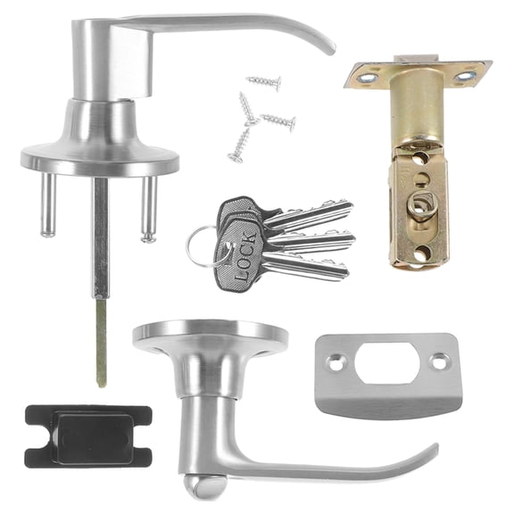 STOBOK 1 Set of Elegant Door Locks Door Knob Lock Silver Copper Bolt Interior Decoration
