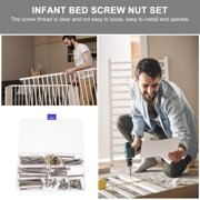 STOBOK Stainless Steel Bed Screws and Bolts Set for Furniture Assembly and Daily Hardware Use