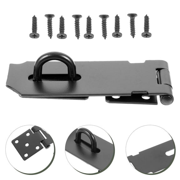 STOBOK 1Set Black Stainless Steel Hasp Lock Durable Multi Function Door Lock