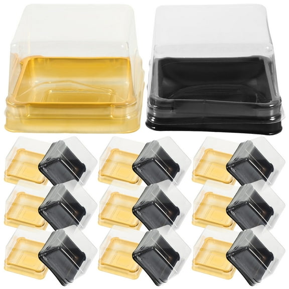 STOBOK Multipurpose Black Pet Pastry Boxes for Cakes and Pastries 100Pcs