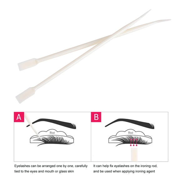 STOBOK 100Pcs Eyelash Extension Needle Beige Plastic Lift Tool with Pointed and Rounded Ends