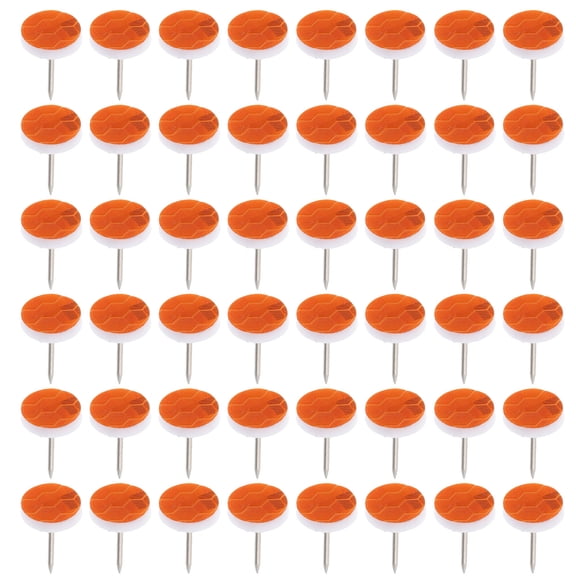 STOBOK 100Pcs Orange Reflective Thumb Tacks Metal Push Pins for Hiking Trail and Tree Stand Markers