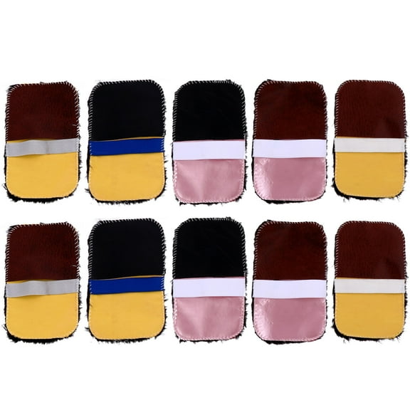 STOBOK 10Pcs Black Plush Polishing Gloves for Shoes Soft Comfortable Shoe Care Gloves