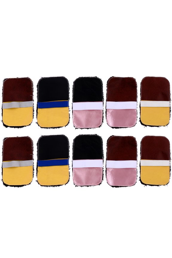 10Pcs Black Plush Polishing Gloves for Shoes Soft Comfortable Shoe Care Gloves