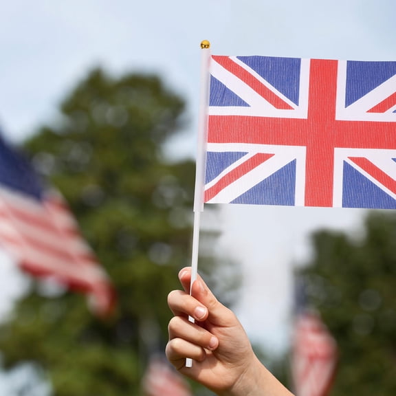 STOBOK Wear-Resistant Handheld British Flags Multi Cloth Ideal for Outdoor Decor 10Pcs