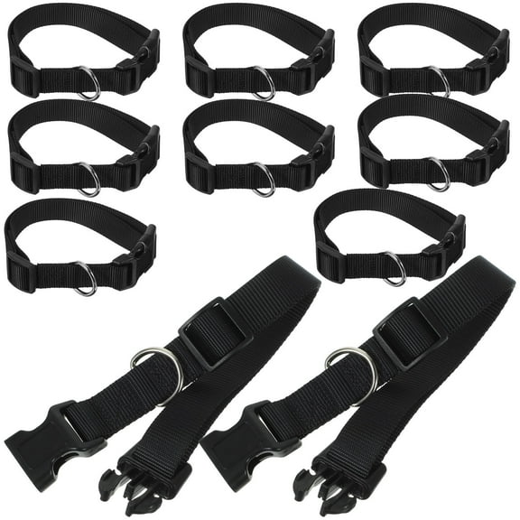 STOBOK Adjustable Pet Collars Polyester Plastic Stainless Steel 10Pcs
