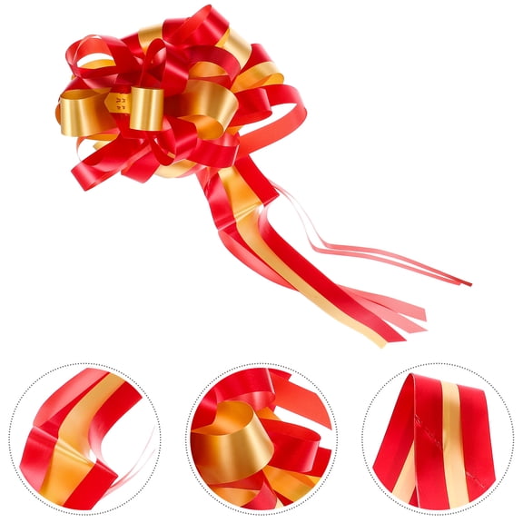 STOBOK 10Pcs Red Pull Bow String for Presents and Wedding Car Decoration with Durable Material