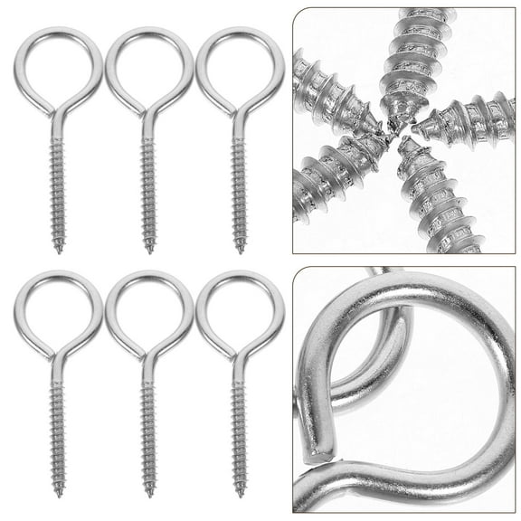STOBOK 10Pcs Eye Screws Hook Stainless Steel for Hanging Indoor Outdoor Use
