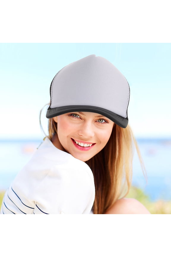 10Pcs Black Blank Trucker Hats Mesh Design Lightweight Caps for Sublimation