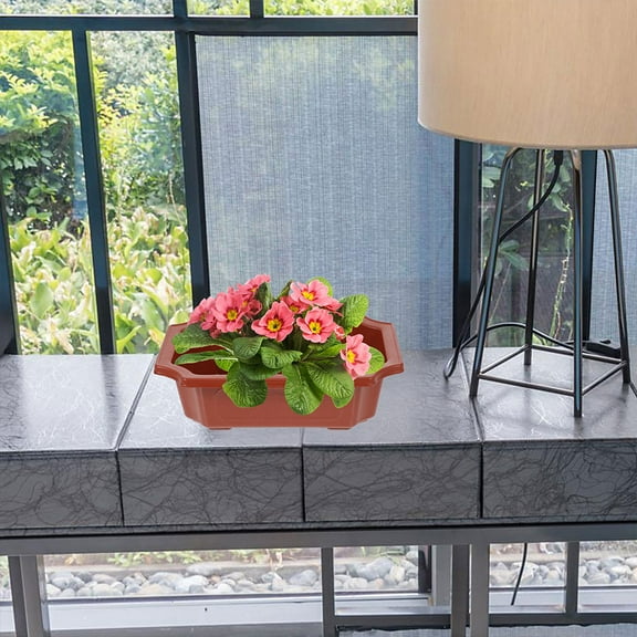 STOBOK 10Set Rectangular Planter Pot for Gardening with Classic Red Design