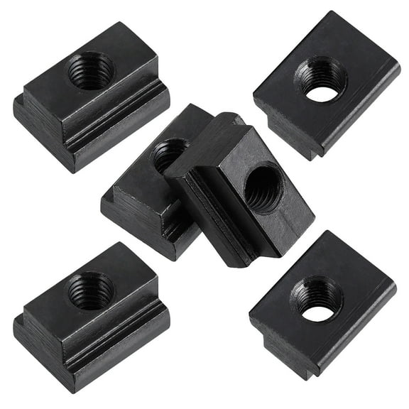 STOBOK 10Pcs M8 Steel Sliding T Type Nuts with Black Oxide Coating for Home and Industrial Use