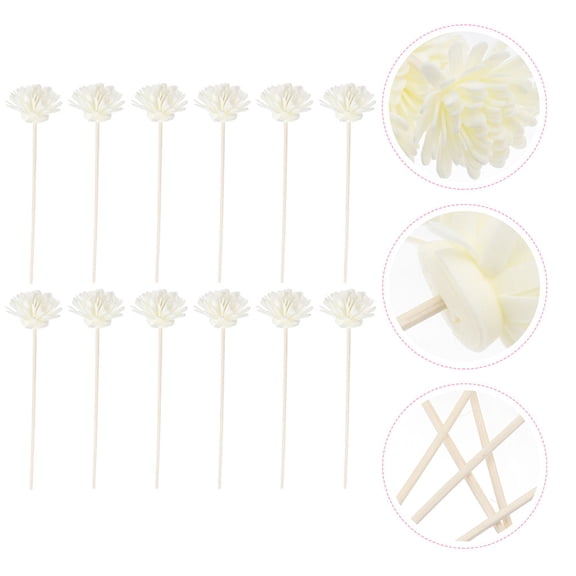 STOBOK 10Pcs Dried Floral Fragrance Refill Sticks White Wood Pe Diffuser Replacement Parts for Home Use