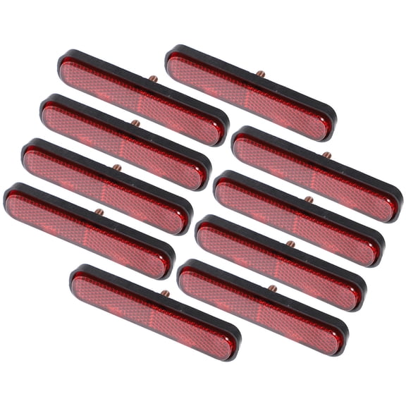 STOBOK 10Pcs Red Driveway Reflectors Plastic Oval Front Screw on for Vehicle and Outdoor Use