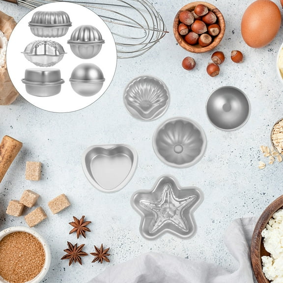 STOBOK 10Pcs Creative Aluminum Alloy Bath Bomb Mold Set for Chocolate Baking and Crafting Projects