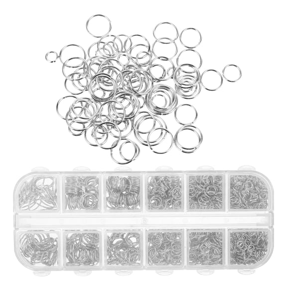 STOBOK 1200 Pcs Metal Craft Rings for Jewelry Making Silver Iron DIY Projects