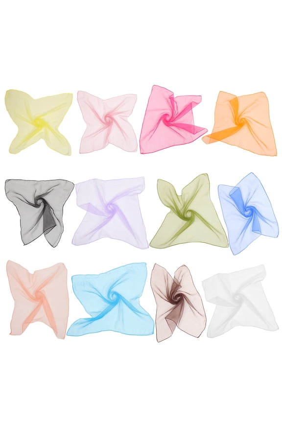 12Pcs Acrobatic Performance Scarves Soft Comfortable Assorted Colors